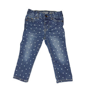 Cat & Jack Heart Print Blue Jeans - Toddler Size 2T